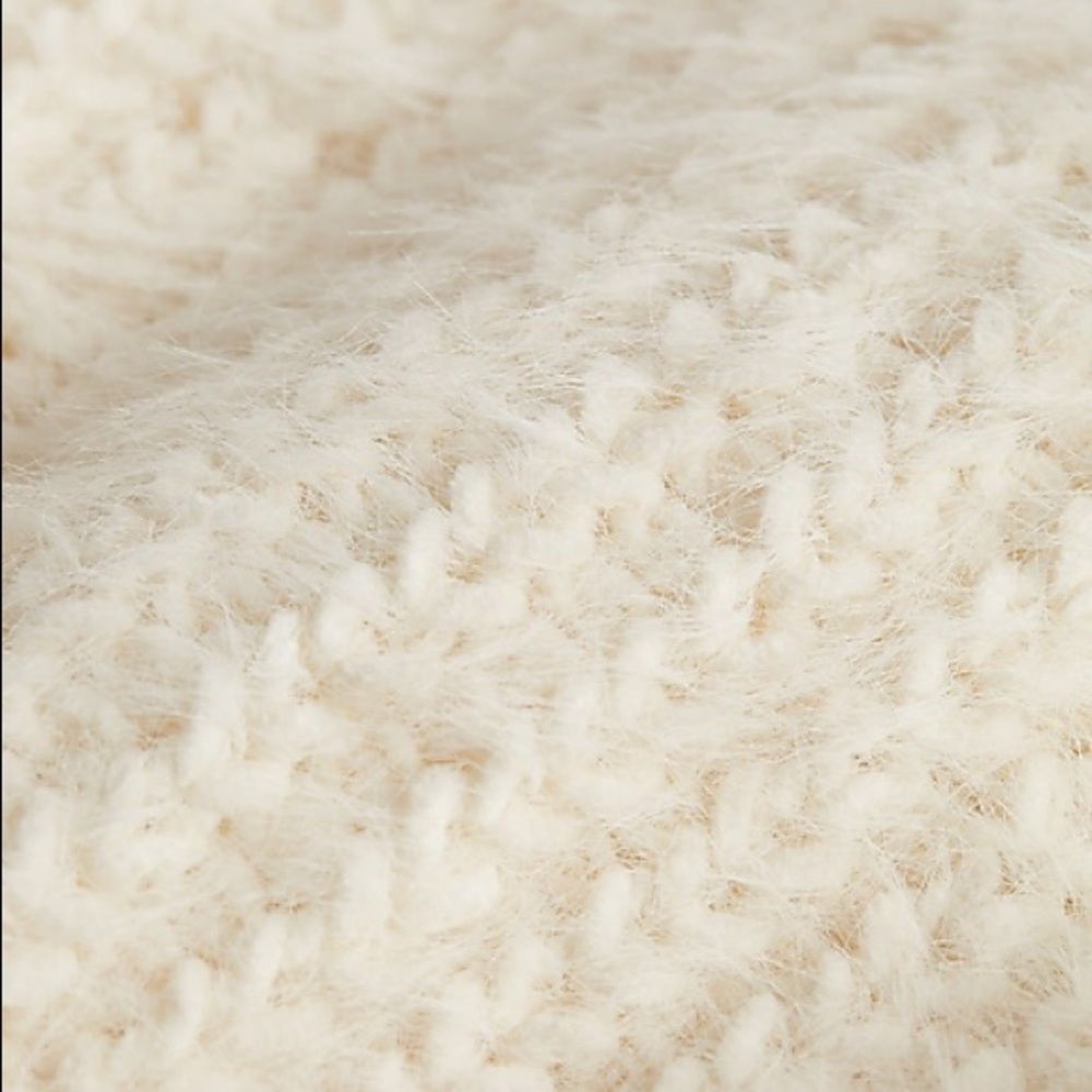 Express Fuzzy Chenille Mock Turtleneck Cozy Knit Textured Dolman Sleeve Sweater - Picture 9 of 12